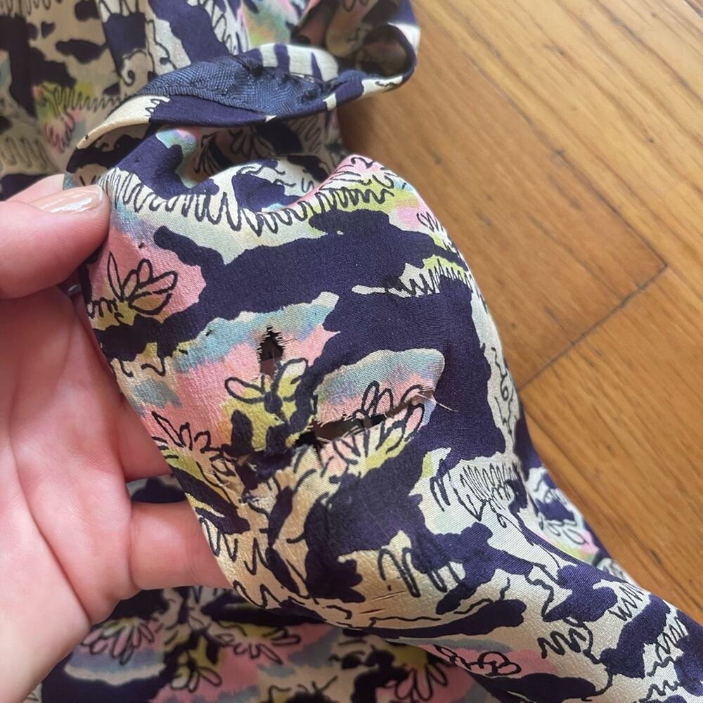 40s Vintage Novelty Print Peplum Dress - Picture 8 of 13